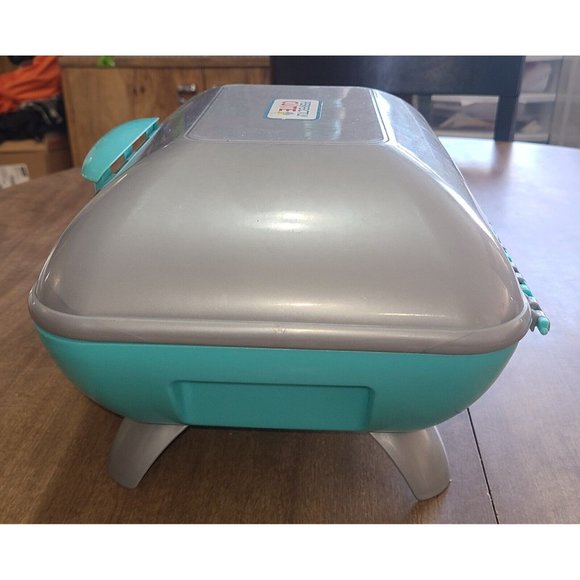 Pretend Toy Barbecue Grill Makes 2 Cooking Sounds 13½ x 10 x 7 Blue Gray - Picture 8 of 9